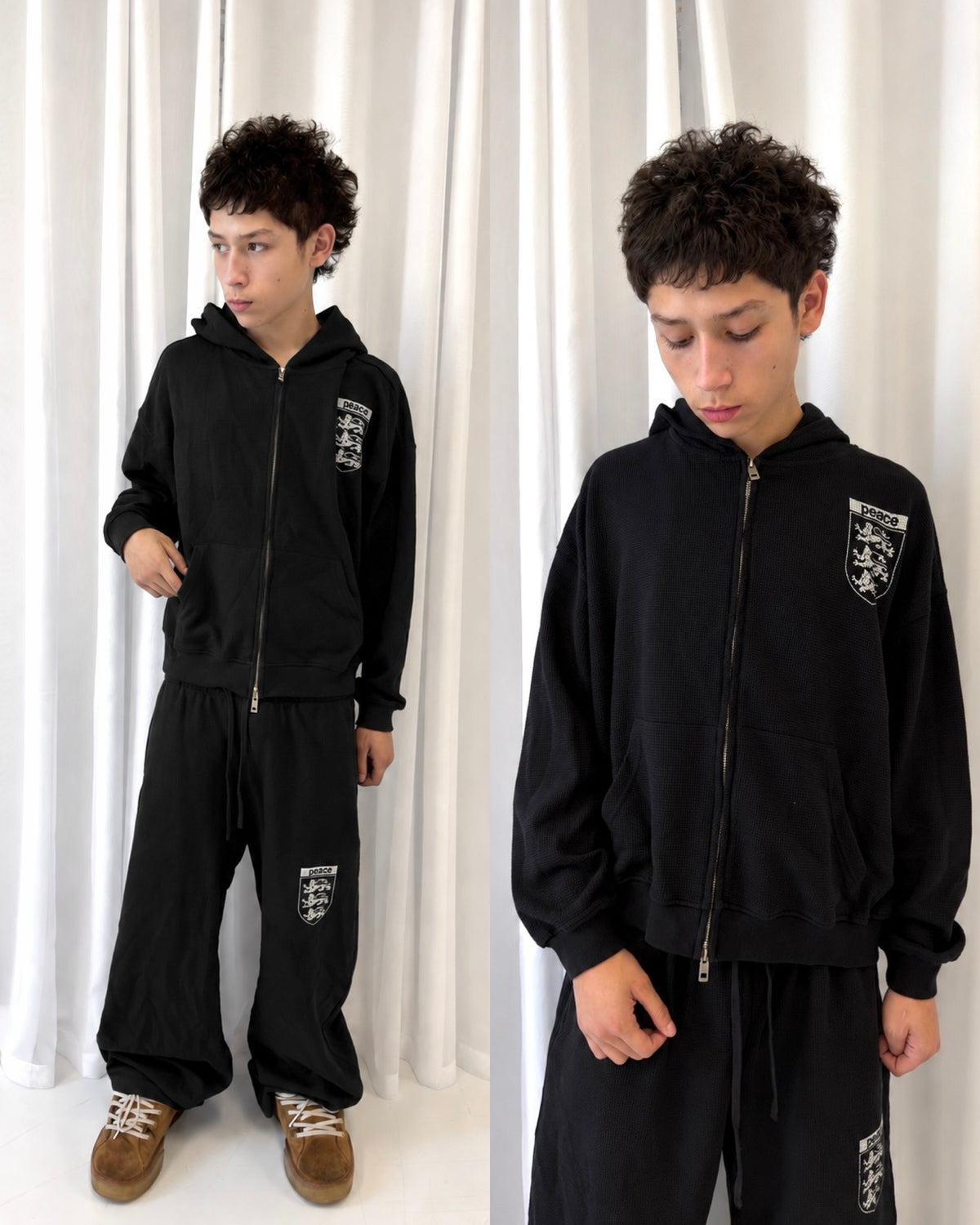 CHARCOAL WAFFLE SWEATPANTS